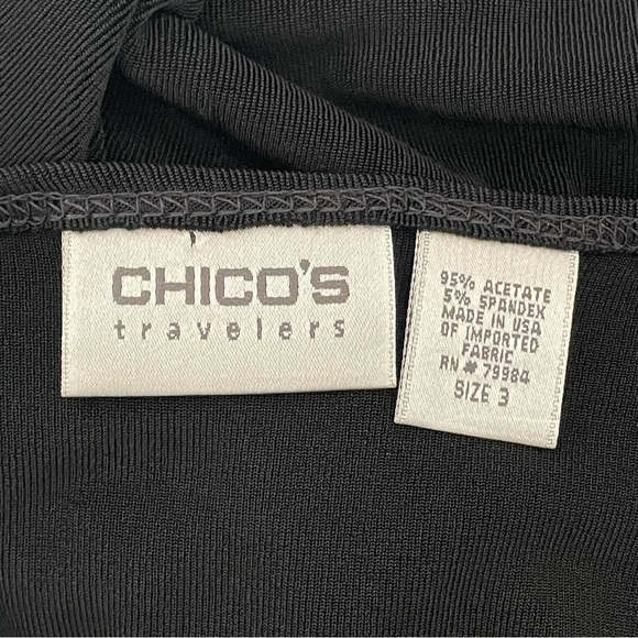 Chico’s Travelers Women Top XL Asymmetrical Neckline Casual Wrinkle Free Size 3 - Picture 7 of 7